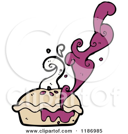 Cartoon of Berry Pie - Royalty Free Vector Illustration by lineartestpilot