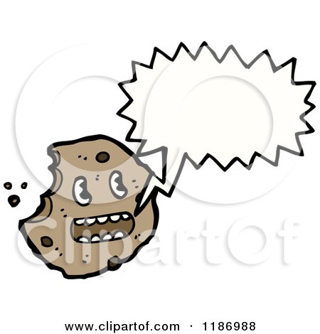 Cartoon of a Chocolate Chip Cookie Speaking - Royalty Free Vector Illustration by lineartestpilot