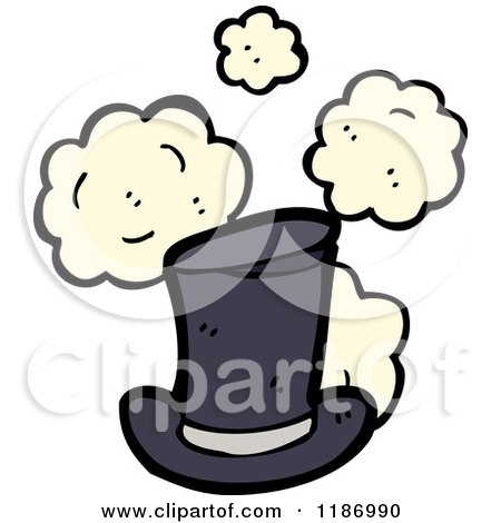 Cartoon of an Old Top Hat with Dust Puffs - Royalty Free Vector Illustration by lineartestpilot