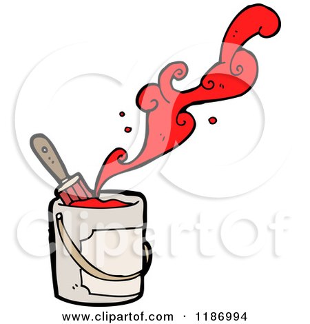 Cartoon of Paint Cans with Red Paint - Royalty Free Vector Illustration by lineartestpilot