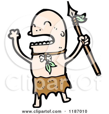Cartoon of a Native - Royalty Free Vector Illustration by lineartestpilot