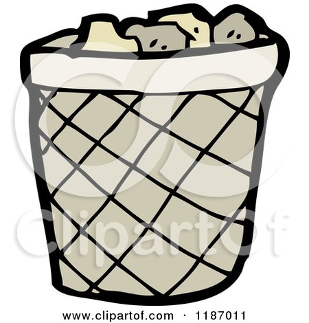 Cartoon of a Wastebasket - Royalty Free Vector Illustration by lineartestpilot