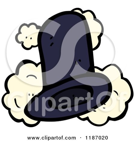 Cartoon of a Top Hat with Dust Puffs - Royalty Free Vector Illustration by lineartestpilot