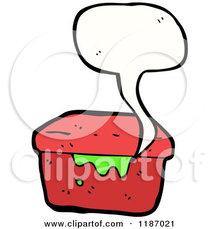 Cartoon of a Red Box with Slime Speaking - Royalty Free Vector Illustration by lineartestpilot