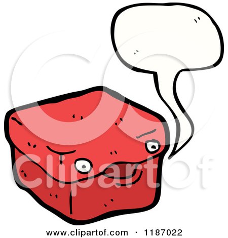 Cartoon of a Red Box Speaking - Royalty Free Vector Illustration by lineartestpilot