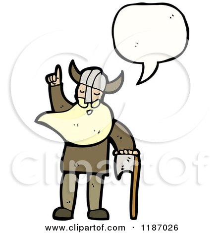 Cartoon of a Viking Speaking - Royalty Free Vector Illustration by lineartestpilot