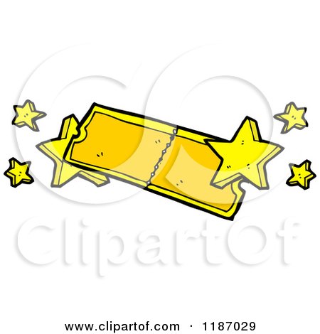 Cartoon of a Golden Ticket - Royalty Free Vector Illustration by lineartestpilot