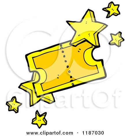 Cartoon of a Golden Ticket - Royalty Free Vector Illustration by lineartestpilot