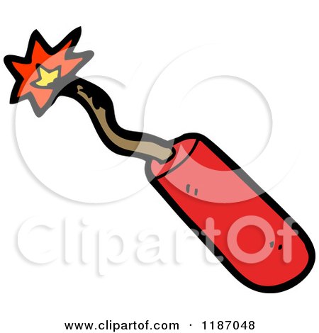 Cartoon of a Stick of Dynamite - Royalty Free Vector Illustration by lineartestpilot