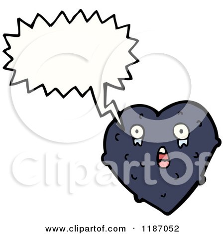 Cartoon of a Blue Crying Heart Speaking - Royalty Free Vector Illustration by lineartestpilot