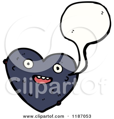 Cartoon of a Blue Heart Speaking - Royalty Free Vector Illustration by lineartestpilot