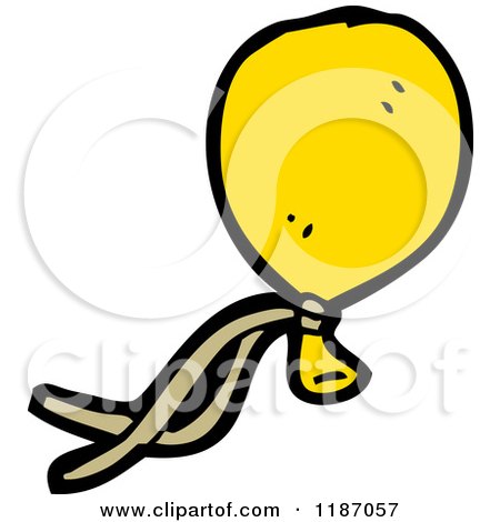 Cartoon of a Yellow Balloon - Royalty Free Vector Illustration by lineartestpilot