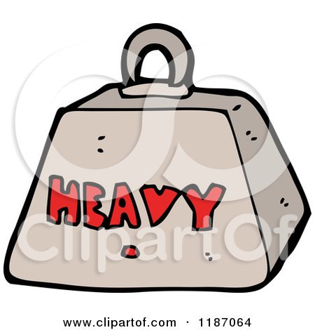 Cartoon of a Weight with the Word Heavy - Royalty Free Vector Illustration by lineartestpilot