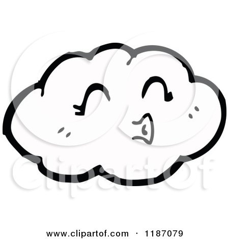 Cartoon of a Windy Cloud - Royalty Free Vector Illustration by lineartestpilot