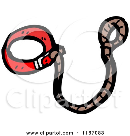 Cartoon of a Leash with a Dog Collar - Royalty Free Vector Illustration by lineartestpilot