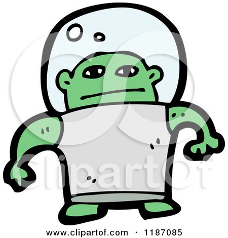 Cartoon of a Space Alien - Royalty Free Vector Illustration by lineartestpilot