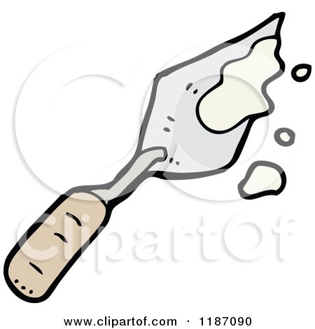 Cartoon of a Cement Trowel - Royalty Free Vector Illustration by lineartestpilot