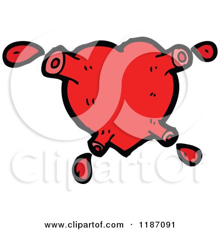 Cartoon of a Heart and Valves - Royalty Free Vector Illustration by lineartestpilot
