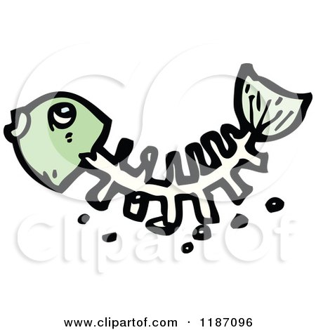 Cartoon of Fish Bones - Royalty Free Vector Illustration by lineartestpilot