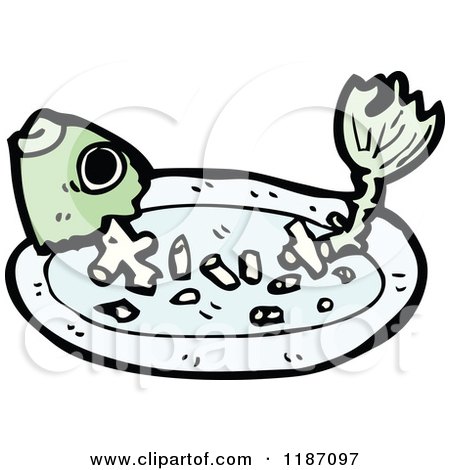Cartoon of Fishbones - Royalty Free Vector Illustration by lineartestpilot
