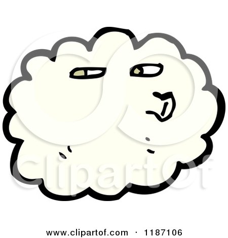 Cartoon of a Windy Cloud Blowing - Royalty Free Vector Illustration by lineartestpilot