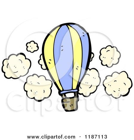 Cartoon of a Flying Hot Air Balloon - Royalty Free Vector Illustration by lineartestpilot