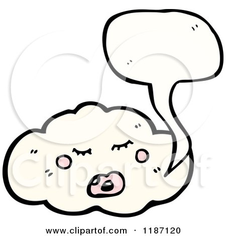 Cartoon of a Cloud Speaking - Royalty Free Vector Illustration by lineartestpilot