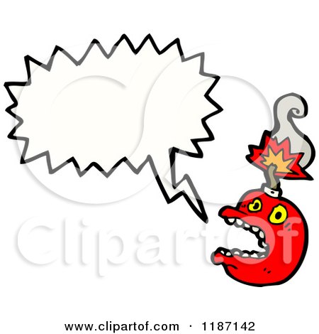 Cartoon of a Bomb Speaking - Royalty Free Vector Illustration by lineartestpilot