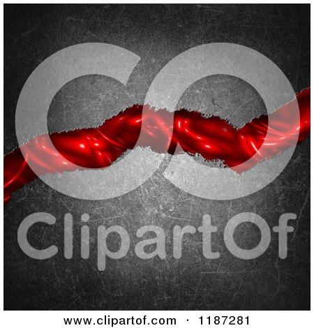 Clipart of a 3d Concrete Background Splitting with Red - Royalty Free CGI Illustration by KJ Pargeter