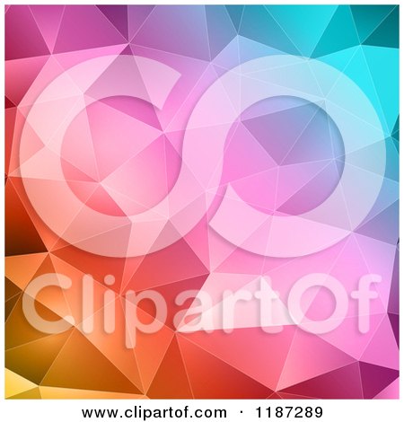 Clipart of a Background of Abstract Colorful Triangles - Royalty Free Vector Illustration by KJ Pargeter