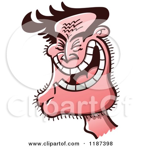 Cartoon of a Bad Guy Laughing - Royalty Free Vector Clipart by Zooco