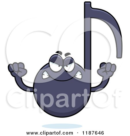 Cartoon of a Mad Music Note Mascot - Royalty Free Vector Clipart by Cory Thoman