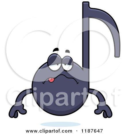 Cartoon of a Sick Music Note Mascot - Royalty Free Vector Clipart by Cory Thoman