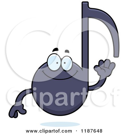 Cartoon of a Waving Music Note Mascot - Royalty Free Vector Clipart by Cory Thoman