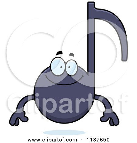Cartoon of a Happy Music Note Mascot - Royalty Free Vector Clipart by Cory Thoman