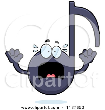 Cartoon of a Screaming Music Note Mascot - Royalty Free Vector Clipart by Cory Thoman