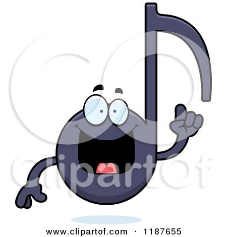Cartoon of a Music Note Mascot with an Idea - Royalty Free Vector Clipart by Cory Thoman