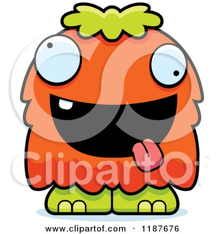 Cartoon of a Excited Furry Monster - Royalty Free Vector Clipart by Cory Thoman