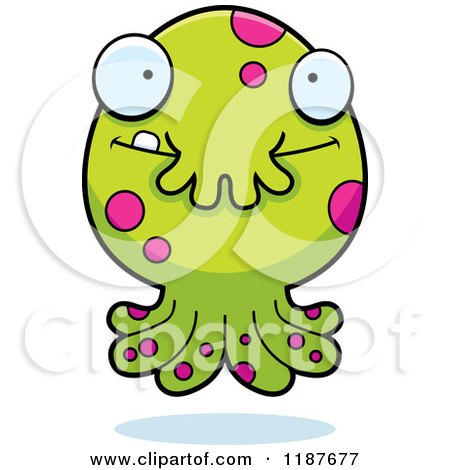 Cartoon of a Happy Tentacled Monster - Royalty Free Vector Clipart by Cory Thoman
