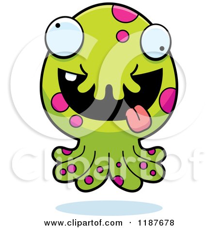 Cartoon of a Crazy Tentacled Monster - Royalty Free Vector Clipart by Cory Thoman