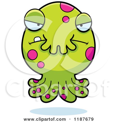 Cartoon of a Mad Tentacled Monster - Royalty Free Vector Clipart by Cory Thoman