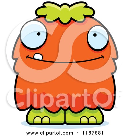Cartoon of a Happy Furry Monster - Royalty Free Vector Clipart by Cory Thoman
