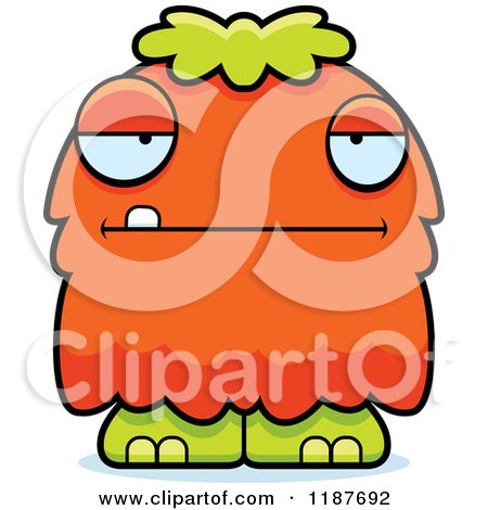 Cartoon of a Bored Furry Monster - Royalty Free Vector Clipart by Cory Thoman