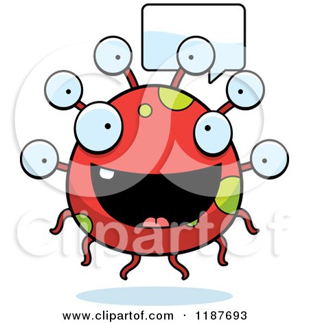 Cartoon of a Talking Eyeball Monster - Royalty Free Vector Clipart by Cory Thoman