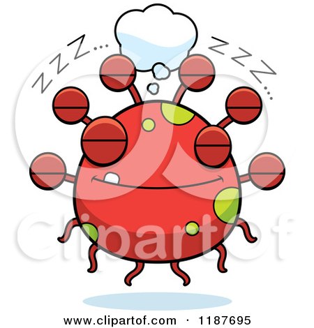 Cartoon of a Dreaming Eyeball Monster - Royalty Free Vector Clipart by Cory Thoman