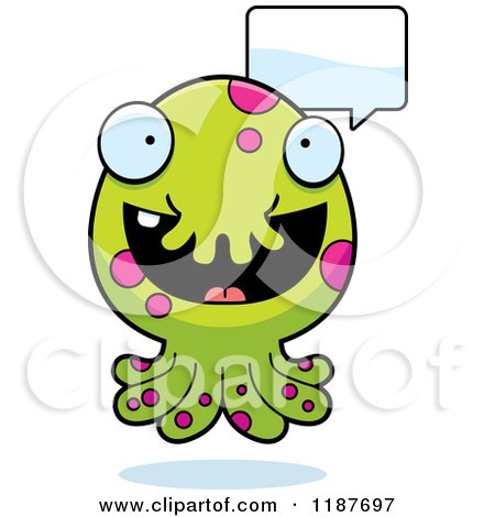 Cartoon of a Talking Tentacled Monster - Royalty Free Vector Clipart by Cory Thoman