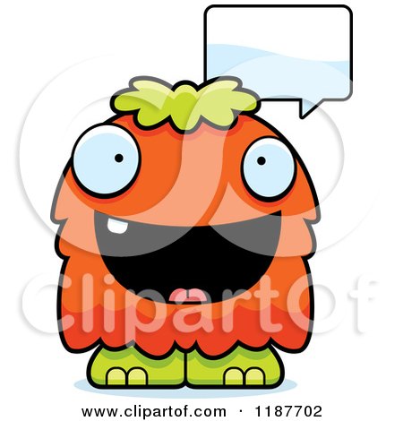 Cartoon of a Talking Furry Monster - Royalty Free Vector Clipart by Cory Thoman
