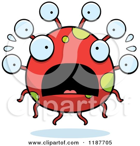 Cartoon of a Scared Eyeball Monster - Royalty Free Vector Clipart by Cory Thoman