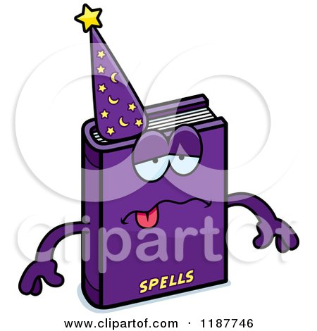 Cartoon of a Sick Magic Spell Book Mascot - Royalty Free Vector Clipart by Cory Thoman