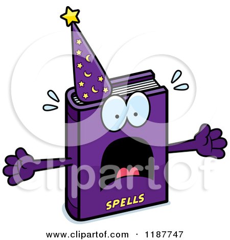 Cartoon of a Screaming Magic Spell Book Mascot - Royalty Free Vector Clipart by Cory Thoman